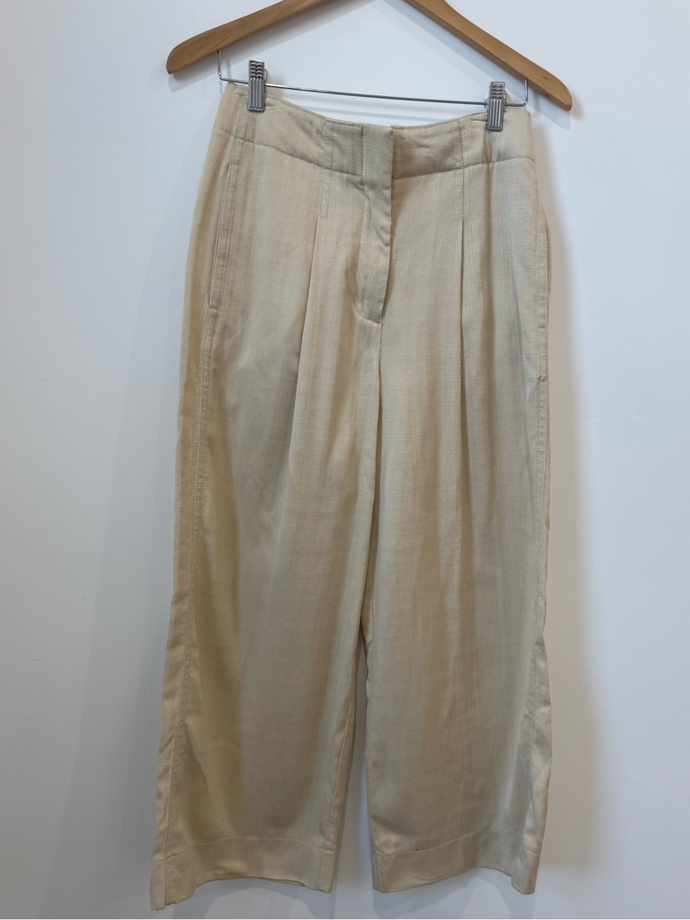 Rebecca Taylor Wide Leg Cream Trousers size 6